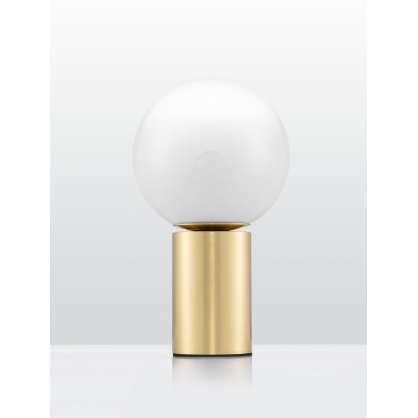 Biała/w kolorze złota szklana lampa stołowa (wysokość 35,5 cm) Vita – Nova Luce-image-3
