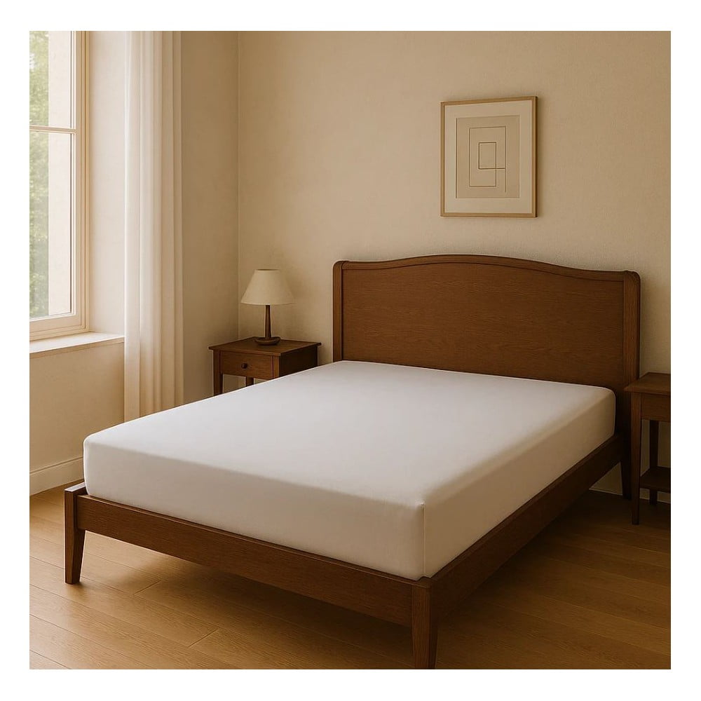 Białe prześcieradło z bawełny renforcé z gumką 200x200 cm Ranforce – Mila Home Luxury (zdjęcie 7)