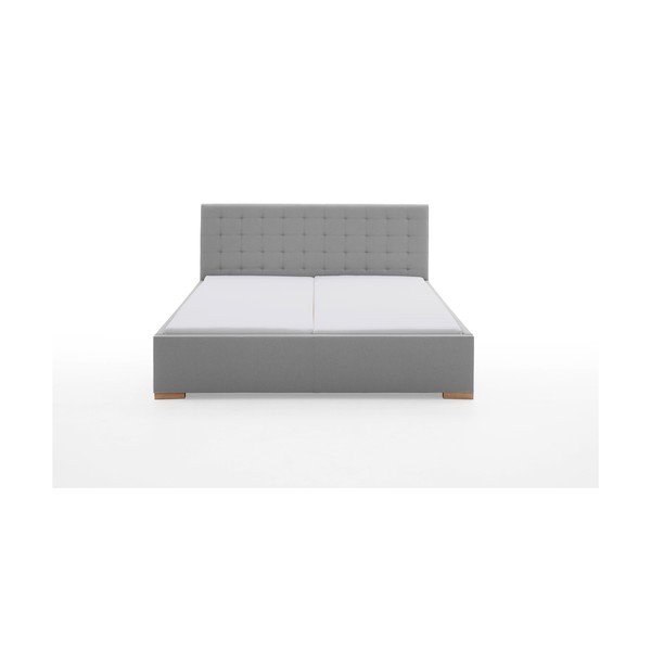 Jasnoszare tapicerowane łóżko dwuosobowe bez stelaża 180x200 cm Malia – Meise Möbel-image-2