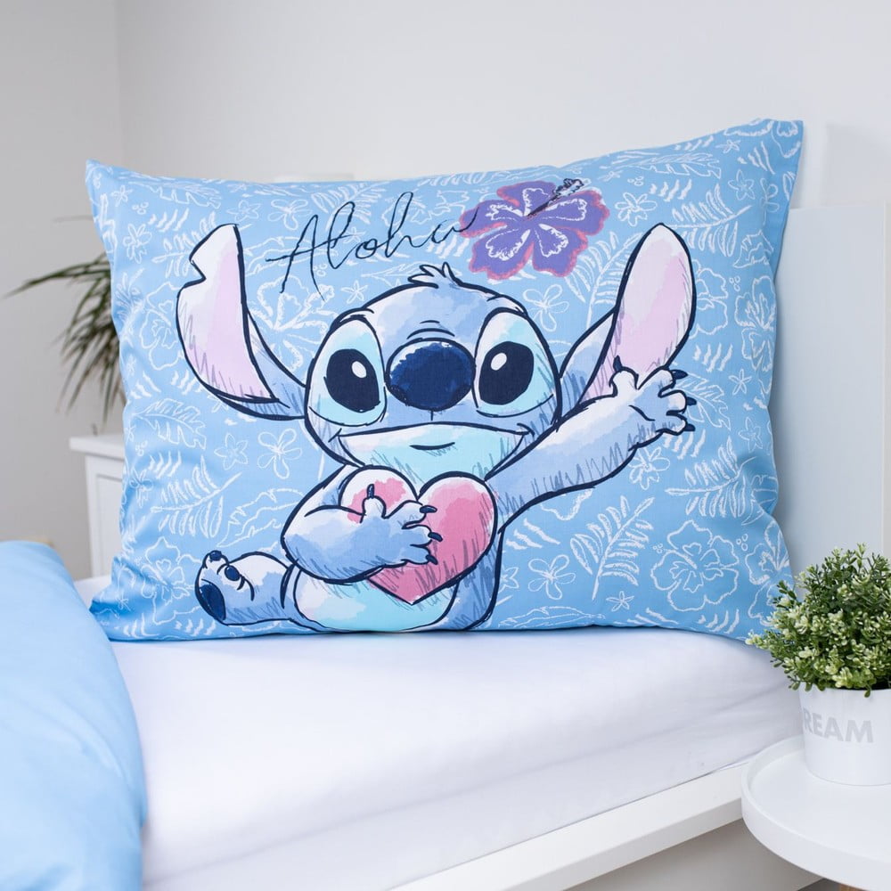 Niebieska bawełniana pościel dziecięca jednoosobowa 140x200 cm Lilo and Stitch "Wave" – Jerry Fabrics (zdjęcie 5)