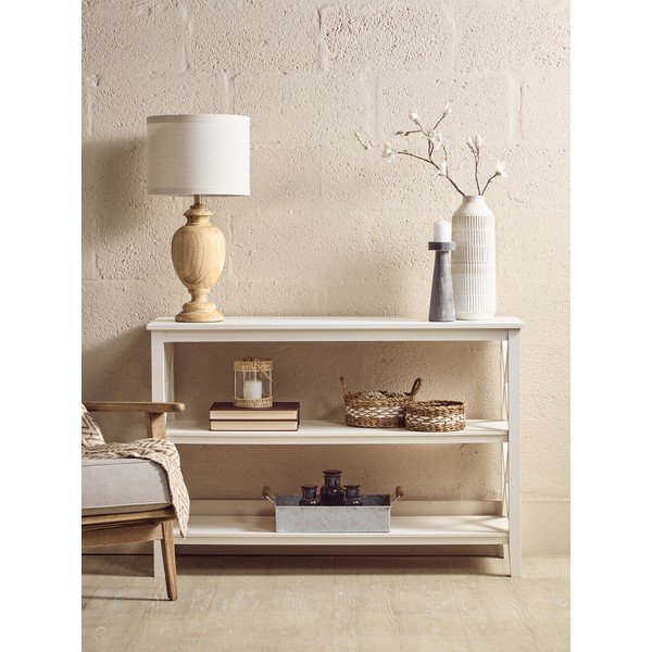 Biały regał z litego drewna sosnowego 120x81x40 cm Heritage – Premier Housewares-image-3