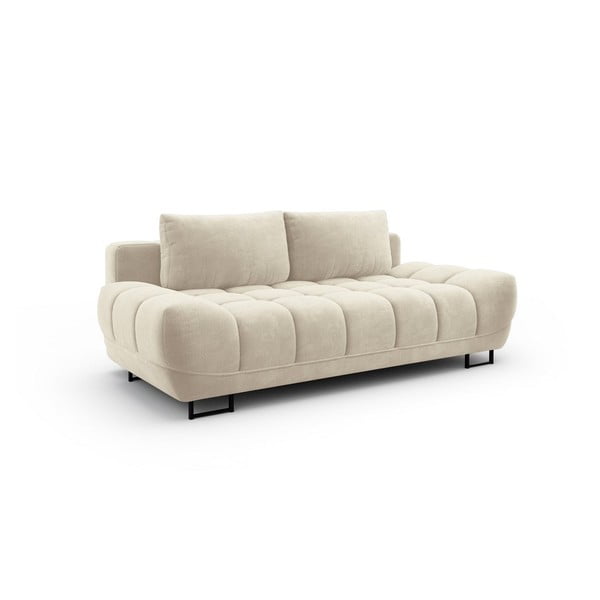 Beżowa 3-osobowa sofa rozkładana z aksamitnym obiciem Windsor & Co Sofas Cirrus-image-3