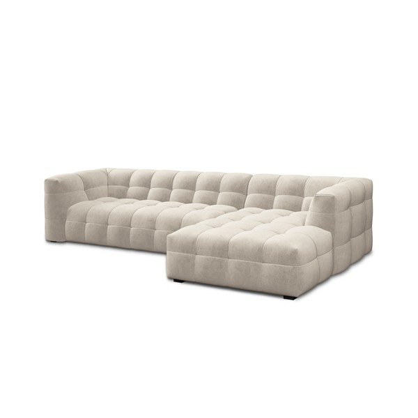 Beżowy aksamitny narożnik Windsor & Co Sofas Vesta, prawostronny-image-3