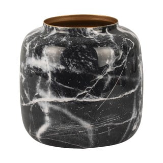 Czarno-biały żelazny wazon PT LIVING Marble, wys. 19,5 cm