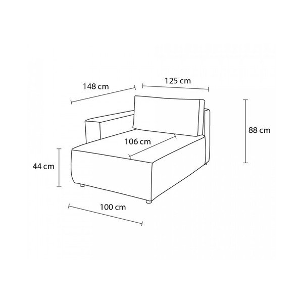 Ceglany sztruksowy moduł sofy (prawostronny) Nihad modular – Bobochic Paris-image-4