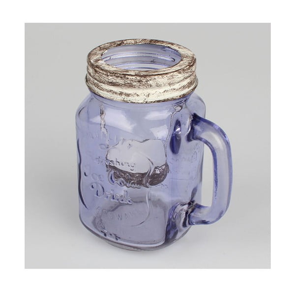 Fioletowy szklany świecznik Dakls Jug, wys.13,5 cm