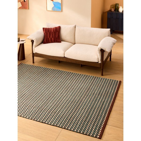 Zielononiebieski dywan z mieszanki wełny tkany ręcznie 200x290 cm Ember – MADE-image-1