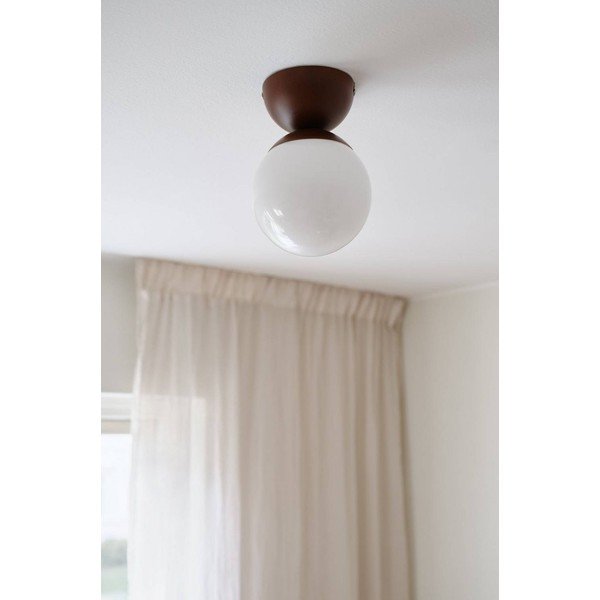 Biała/brązowa lampa sufitowa z opalowego szkła ø 15 cm Leah – Jotex-image-2