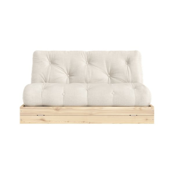 Beżowa lniana rozkładana sofa 145 cm Flip – Karup Design