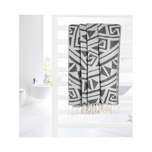 Czarny ręcznik hammam Kate Louise Mirabelle, 165x100 cm-image-4