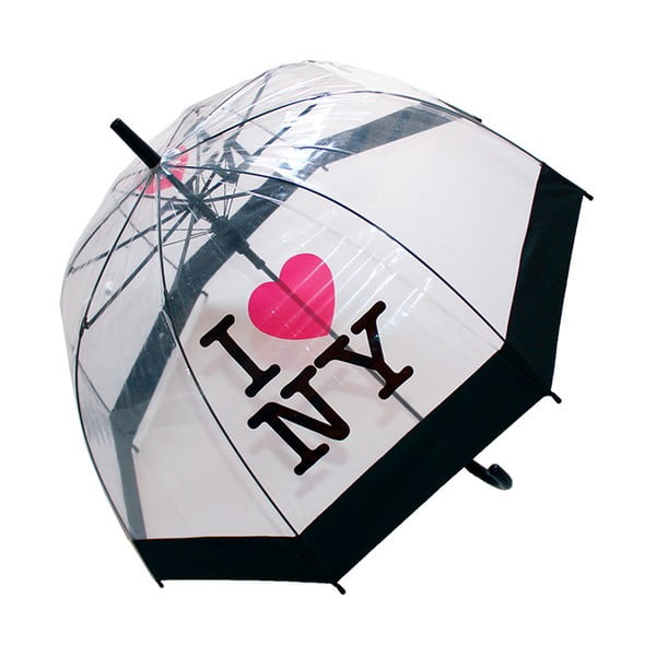 Przezroczysty parasol Ambiance Birdcage I Love NY, ⌀ 79 cm