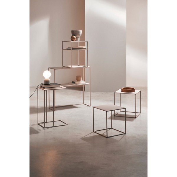 Beżowe metalowe stoliki zestaw 2 szt. 38x38 cm Alrik – Yes Everyday-image-4