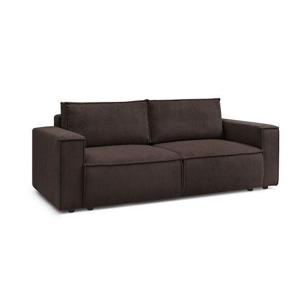 Szarobrązowa sztruksowa rozkładana sofa 245 cm Nihad – Bobochic Paris-image-4