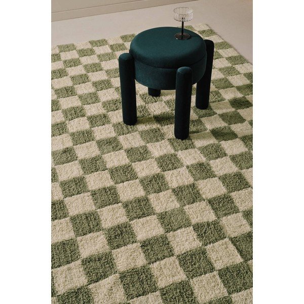 Zielony/kremowy bawełniany dywan 200x300 cm Mela – Jotex-image-1