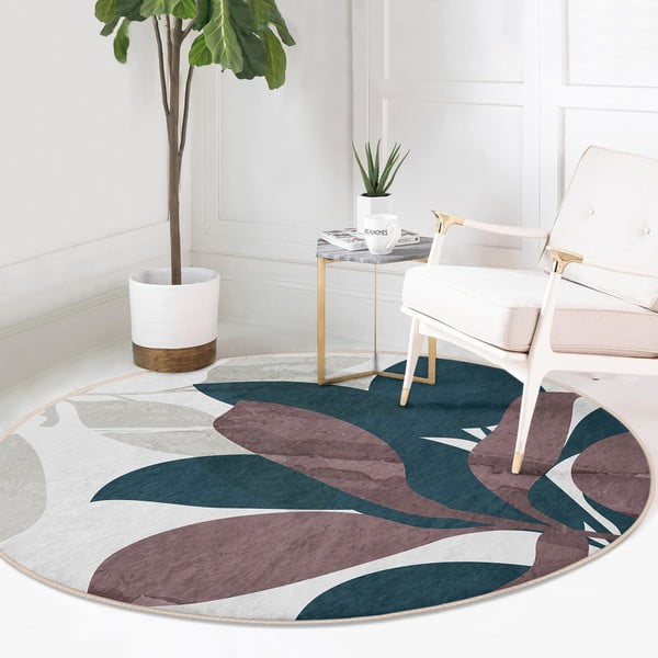 Okrągły dywan odpowiedni do prania i robotów sprzątających ø 100 cm Comfort – Mila Home-image-3