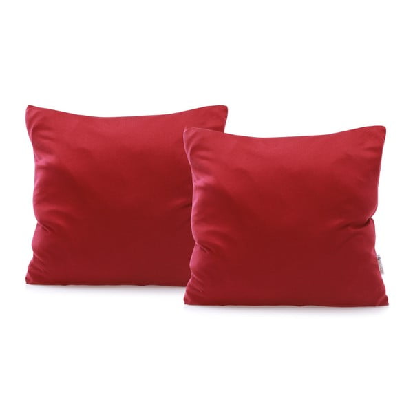 Komplet 2 czerwonych bawełnianych poszewek na poduszki DecoKing Amber Maroon, 40x40 cm