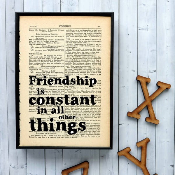 Plakat w
  drewnianej ramce Bookishly Shake Friendship