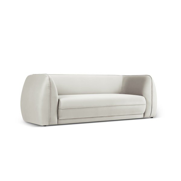 Beżowa aksamitna sofa 225 cm Lando – Micadoni Home-image-2
