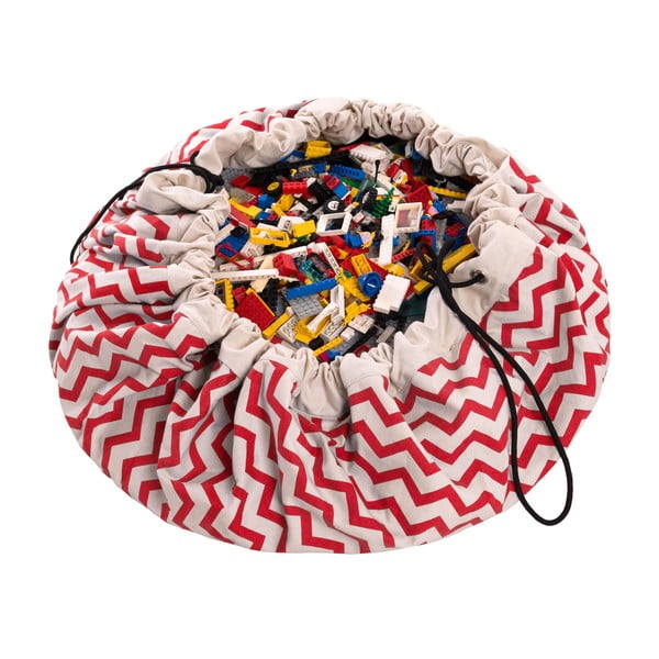 Mata do zabawy i worek na zabawki w jednym Play & Go Zigzag Red