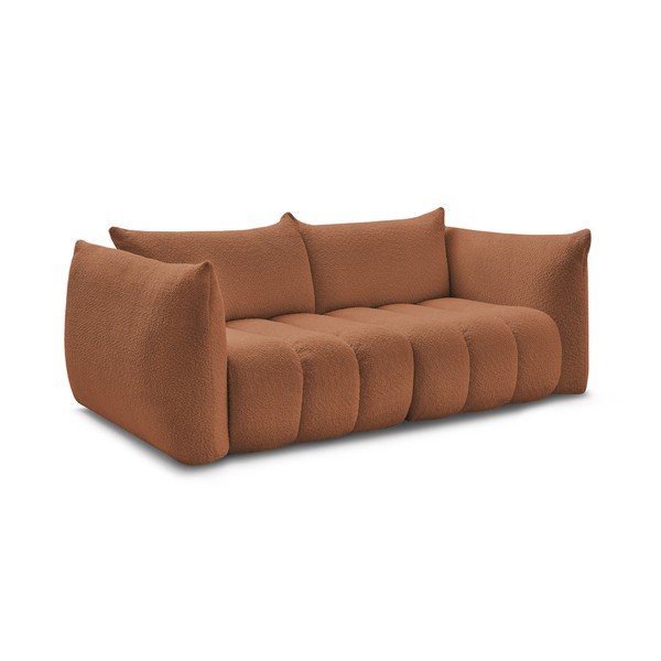 Pomarańczowa sofa z materiału bouclé 234 cm Azra – Bobochic Paris-image-2