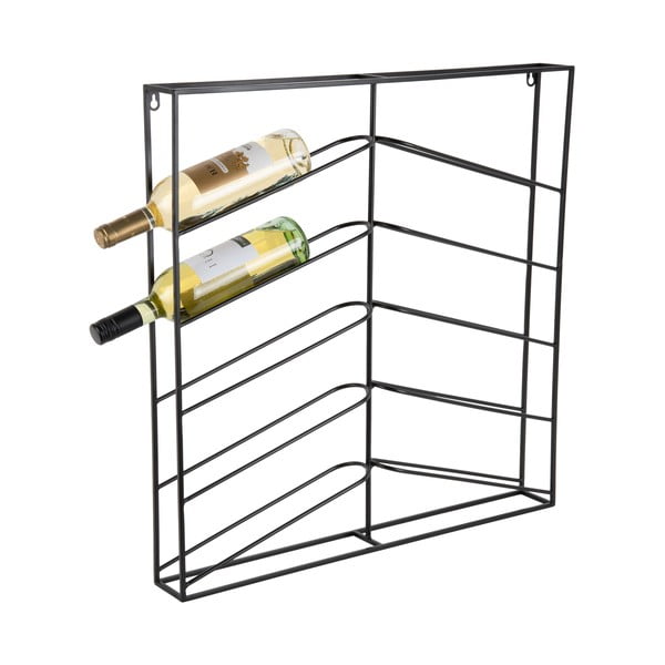 Czarny wiszący metalowy regał na wino liczba butelek 10 67x66x7,5 cm Cuadro – PT LIVING-image-2