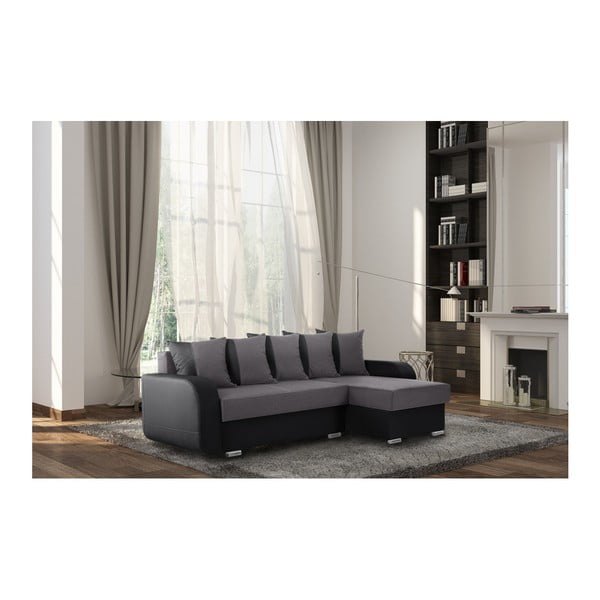 Czarno-szary narożnik prawostronny Interieur De Famille Paris Destin-image-4