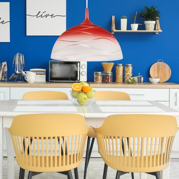 Czerwona lampa wisząca ø 30 cm Sfera – LAMKUR-image-3