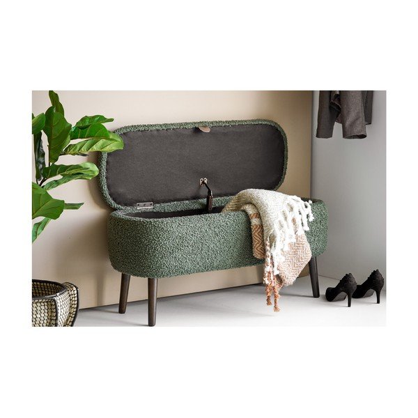 Zielona ławka z materiału bouclé Harlow – House Nordic-image-3
