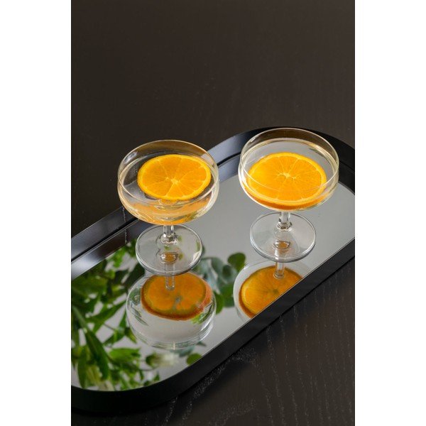 Czarna taca z lustrem PT LIVING Oval, szer. 18 cm-image-1