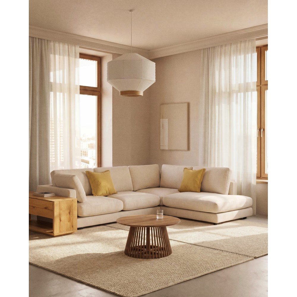 Stolik z drewna tekowego Kave Home Irune, ⌀ 80 cm (zdjęcie 6)