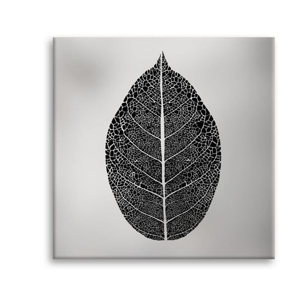 Obraz Styler Canvas Silver Uno Black Leaf, 65x65 cm
