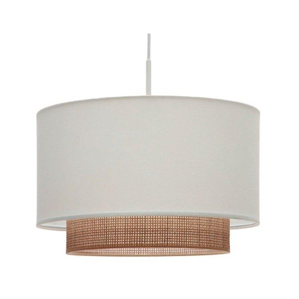 Biało-naturalny tekstylny abażur ø 40 cm Erna – Kave Home