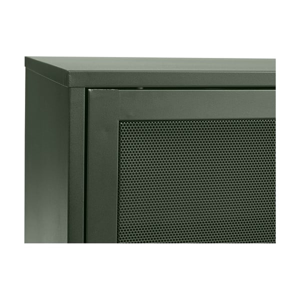 Ciemnozielona metalowa niska komoda z drzwiami przesuwnymi 160x75 cm Veep – Unique Furniture-image-4