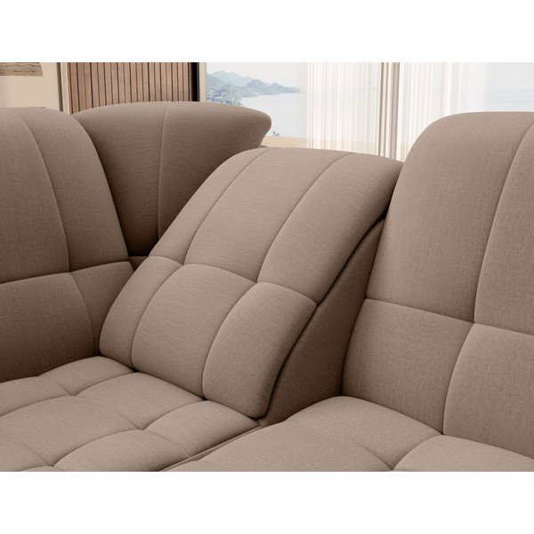 Brązowy aksamitny rozkładany/ze schowkiem narożnik (lewostronny/w kształcie litery L) Sado – ELTAP-image-1