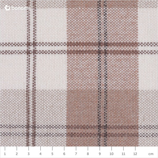 Beżowy fotel uszak w kratę Max Winzer Lorris Vintage-image-1