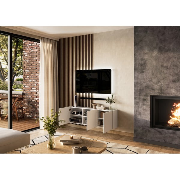 Biała szafka pod TV 138x45 cm Piana – Germania-image-4