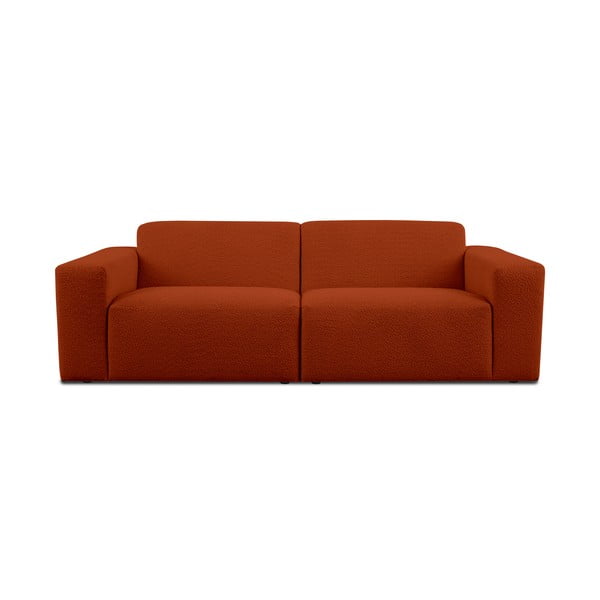 Ceglasta sofa z materiału bouclé 228 cm Roxy – Scandic