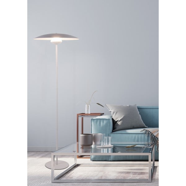 Biała lampa stojąca LED z metalowym kloszem (wysokość 140 cm) Lund – Candellux Lighting-image-2
