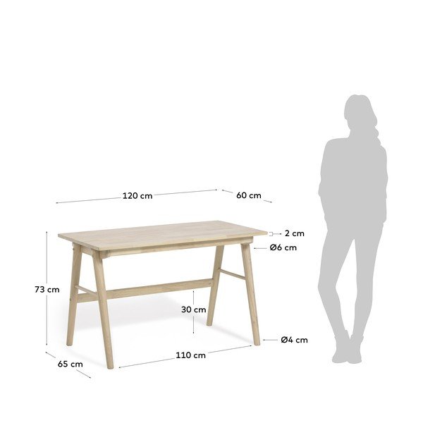 Biurko z drewna kauczukowego Kave Home Curie-image-4