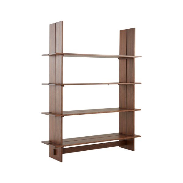 Regał z litego drewna sosnowego w ciemnym naturalnym kolorze 140x180x40 cm Tottori – Jotex