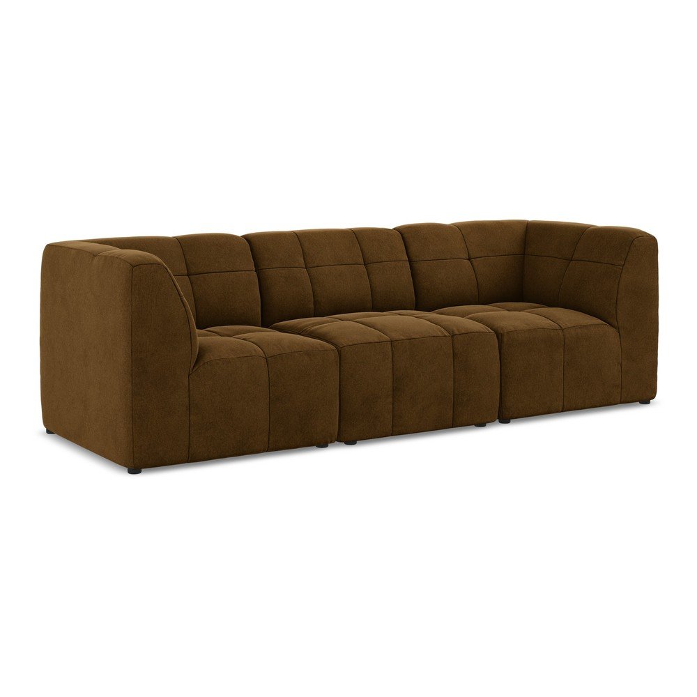 Musztardowa aksamitna sofa 255 cm Aloha – Makamii