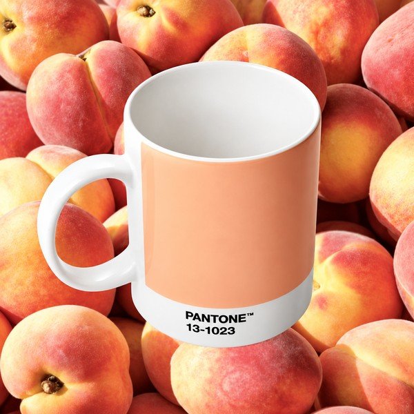 Brzoskwiniowy porcelanowy kubek 375 ml Peach Fuzz 13-1023 – Pantone-image-1