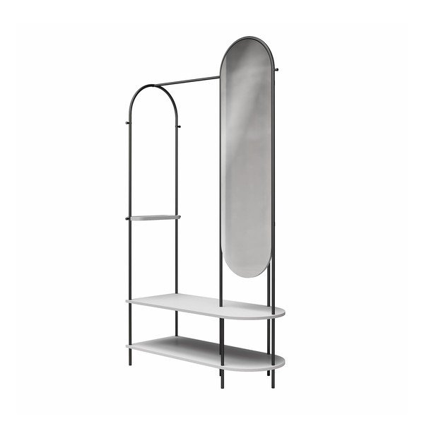 Czarny/szary metalowy zestaw do przedpokoju 101x183x43 cm Anastacia – Støraa-image-3