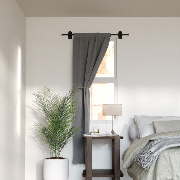 Stalowy regulowany karnisz w kolorze matowej czerni 71 - 121 cm Adhera – Umbra-image-2