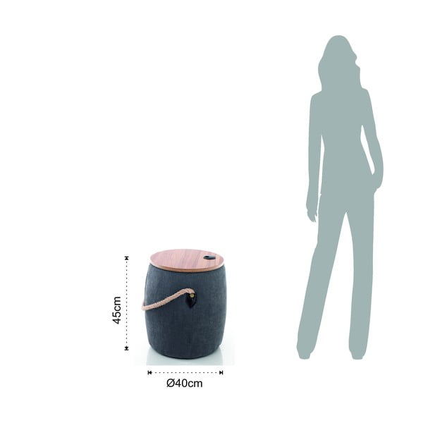 Szary puf ze schowkiem Tomasucci Barril-image-4