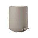 Jasnobrązowy plastikowy kosz na śmieci z pedałem 3 l Nova – Zone