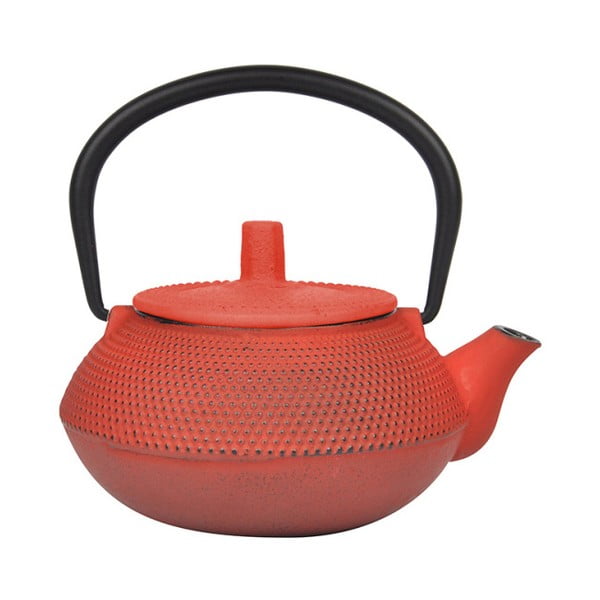 Pomarańczowo-czerwony żeliwny dzbanek do herbaty Bambum, 300 ml