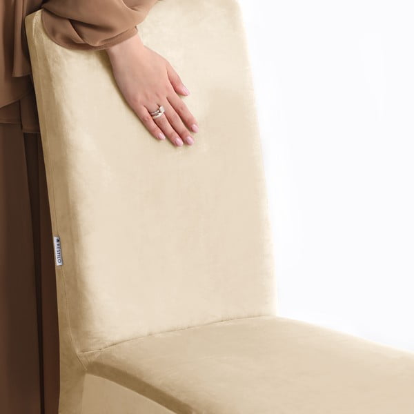 Beżowy elastyczny pokrowiec na krzesło 48 cm Sento – Restilo-image-4