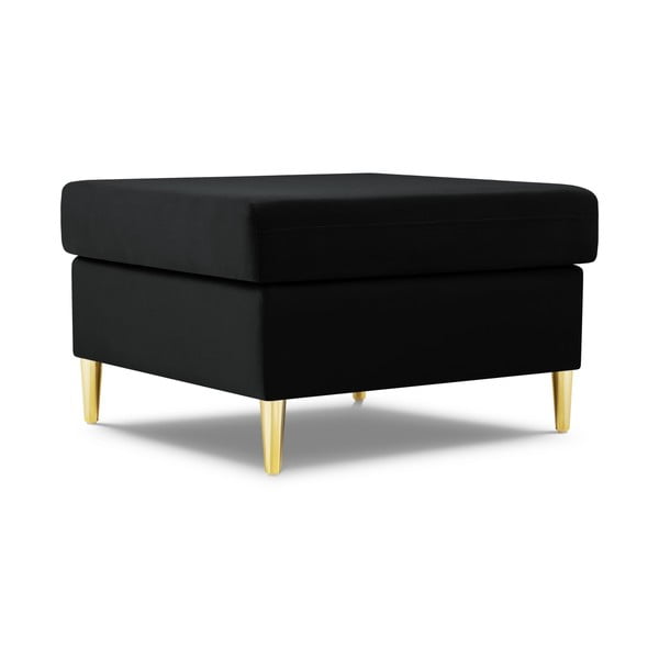 Czarny aksamitny podnóżek Kyoto – Cosmopolitan Design