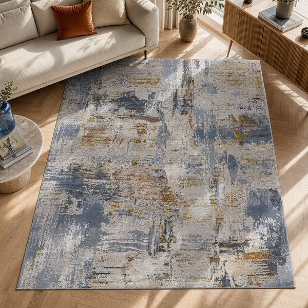 Niebieski/beżowy dywan 134x200 cm Springs – Universal-image-4